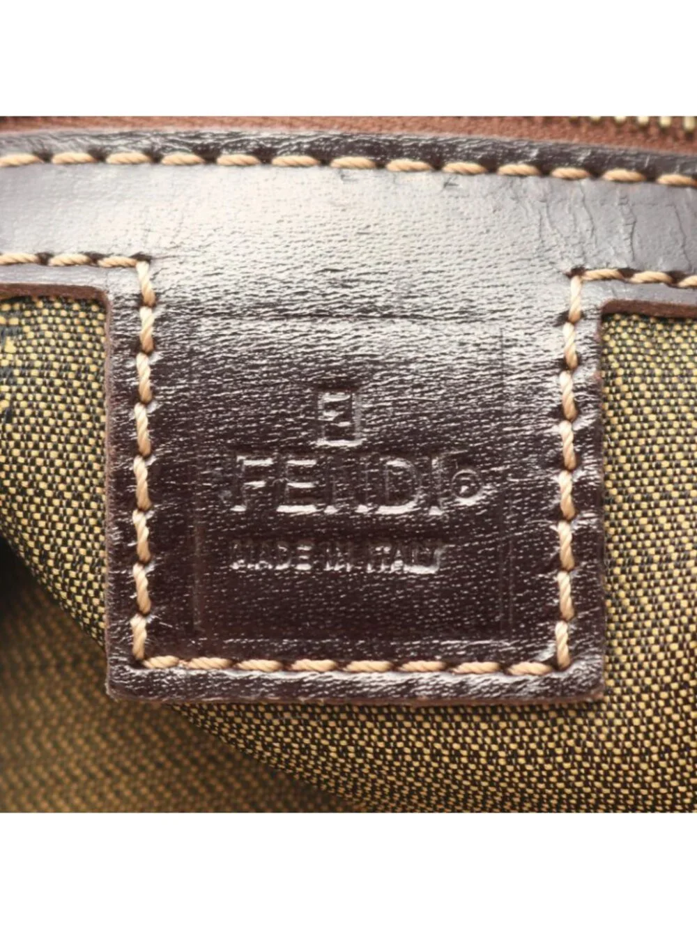 Fendi Briefcase Zucca 2-Way Brown Dark Canvas Leather